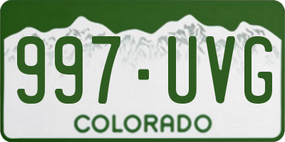 CO license plate 997UVG