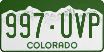 CO license plate 997UVP