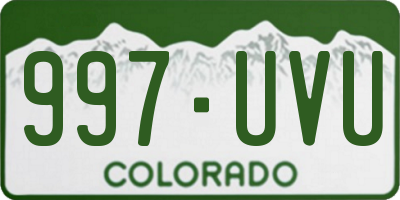 CO license plate 997UVU
