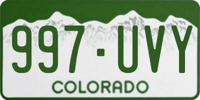CO license plate 997UVY