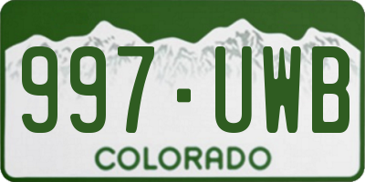 CO license plate 997UWB
