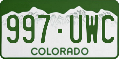 CO license plate 997UWC