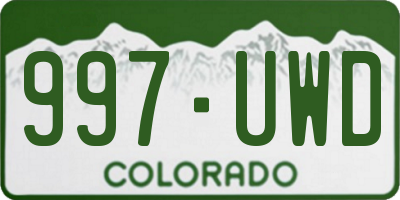 CO license plate 997UWD