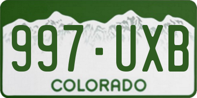 CO license plate 997UXB