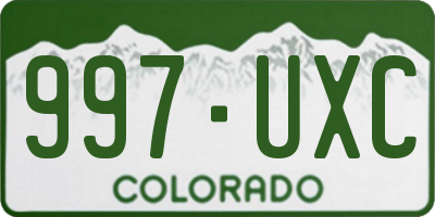 CO license plate 997UXC