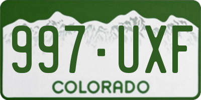 CO license plate 997UXF
