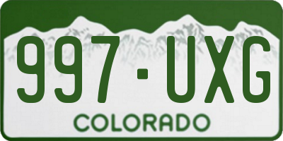 CO license plate 997UXG