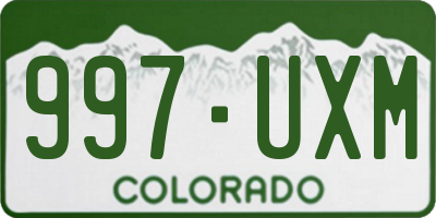 CO license plate 997UXM