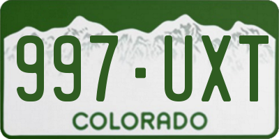 CO license plate 997UXT