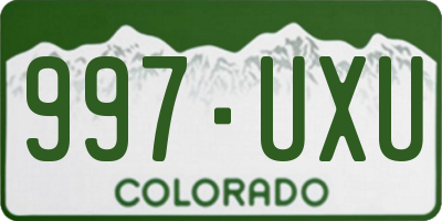 CO license plate 997UXU