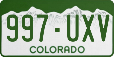 CO license plate 997UXV
