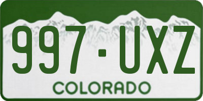CO license plate 997UXZ