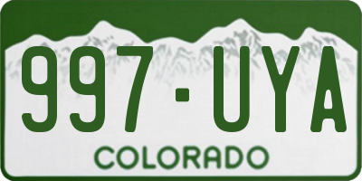 CO license plate 997UYA