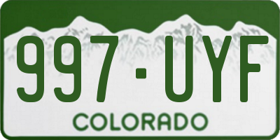 CO license plate 997UYF