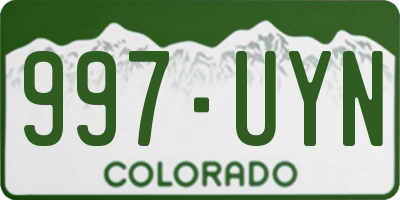 CO license plate 997UYN