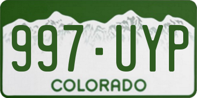 CO license plate 997UYP