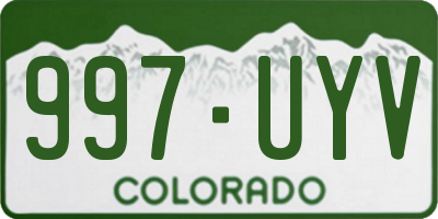 CO license plate 997UYV