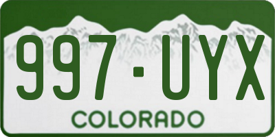 CO license plate 997UYX