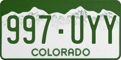 CO license plate 997UYY