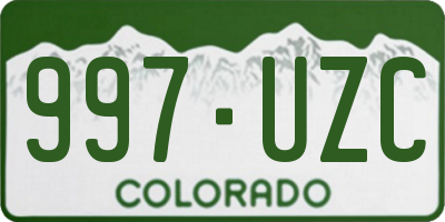 CO license plate 997UZC