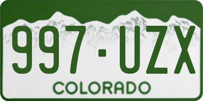 CO license plate 997UZX