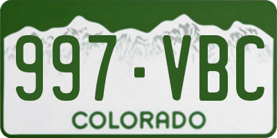 CO license plate 997VBC