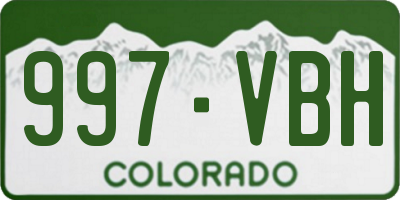 CO license plate 997VBH