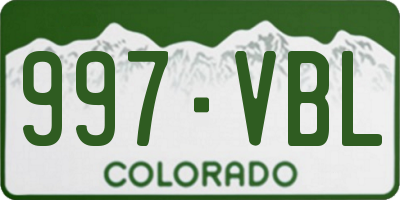 CO license plate 997VBL