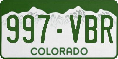 CO license plate 997VBR