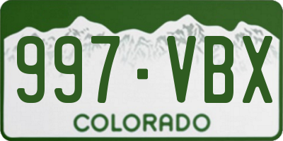 CO license plate 997VBX