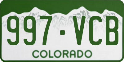 CO license plate 997VCB
