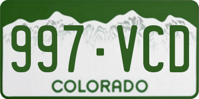 CO license plate 997VCD