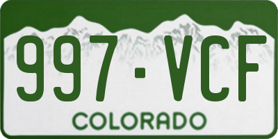 CO license plate 997VCF