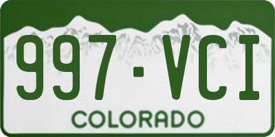 CO license plate 997VCI