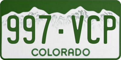 CO license plate 997VCP
