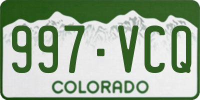 CO license plate 997VCQ