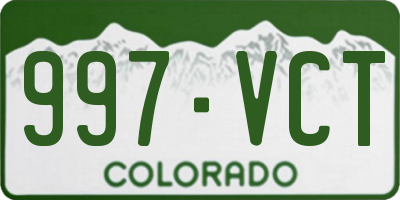 CO license plate 997VCT