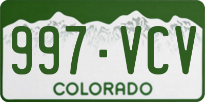CO license plate 997VCV