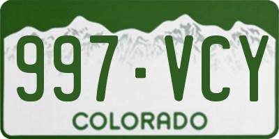 CO license plate 997VCY