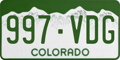 CO license plate 997VDG
