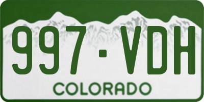 CO license plate 997VDH