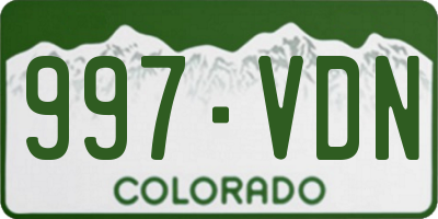 CO license plate 997VDN