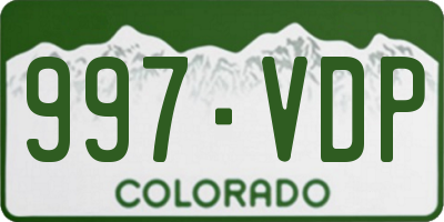 CO license plate 997VDP