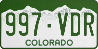 CO license plate 997VDR