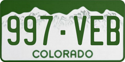 CO license plate 997VEB