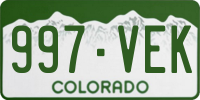 CO license plate 997VEK