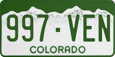 CO license plate 997VEN