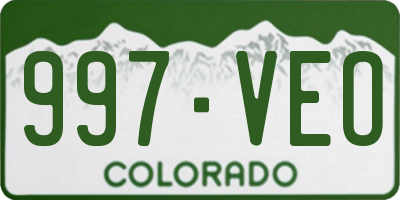 CO license plate 997VEO