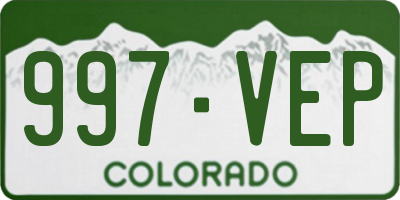 CO license plate 997VEP