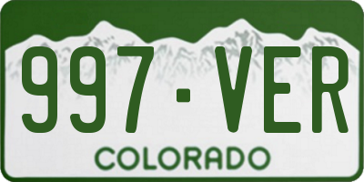 CO license plate 997VER